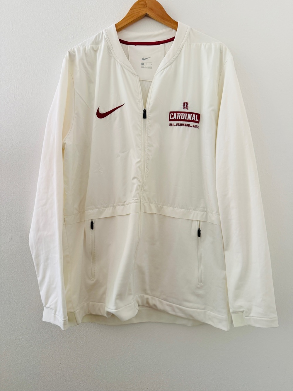Nike Stanford Cardinal White Sideline Jacket Hail Stanford